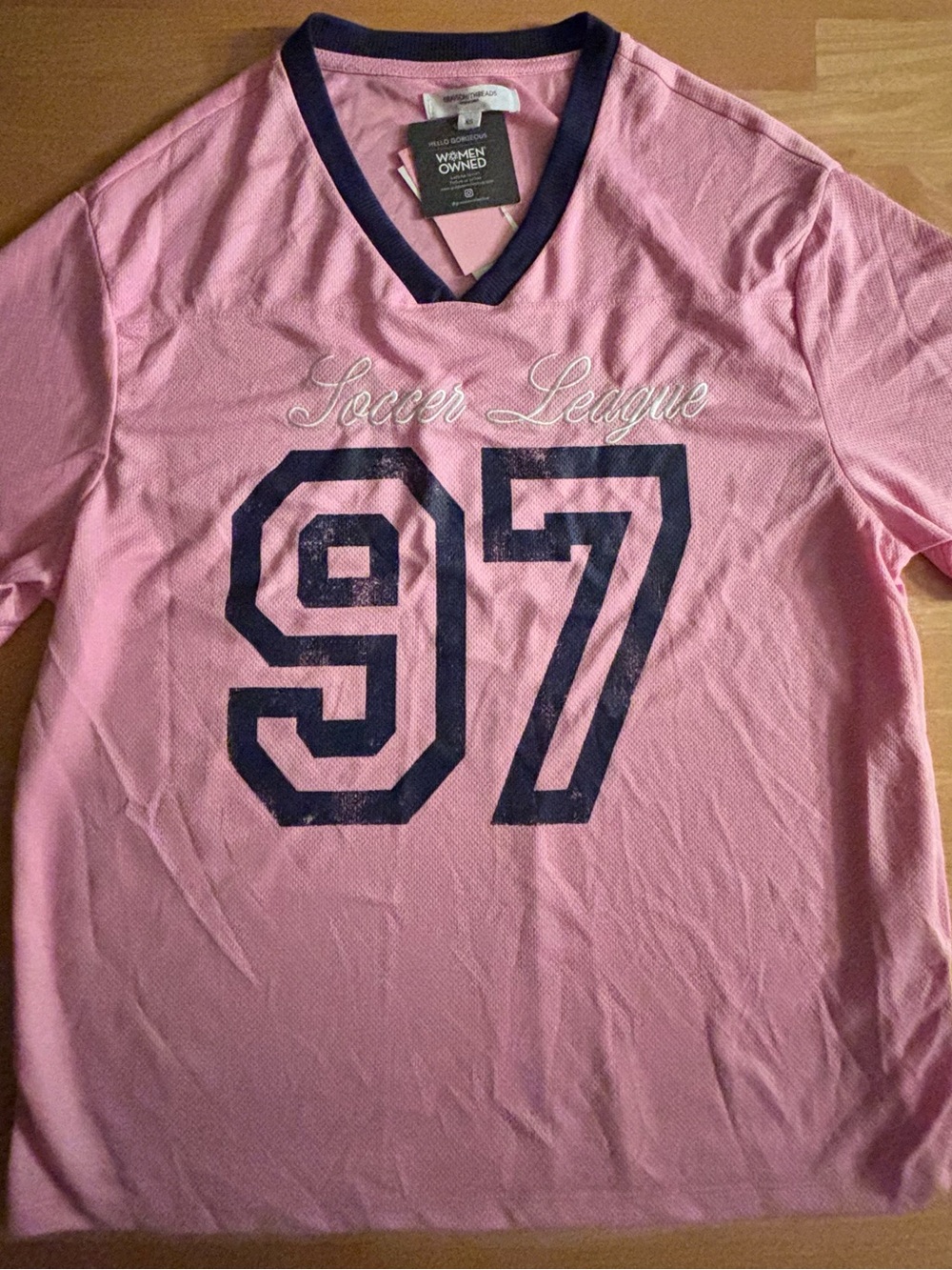 Pink 'Soccer League 97' V-Neck Jersey